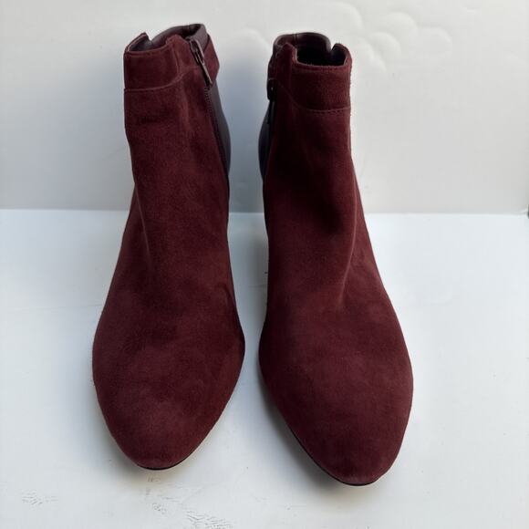 Alfani Women’s 10.5 Faux Suede Step Flex Size Ankle Zip Burgundy Boot Heels NWOB - Picture 7 of 10